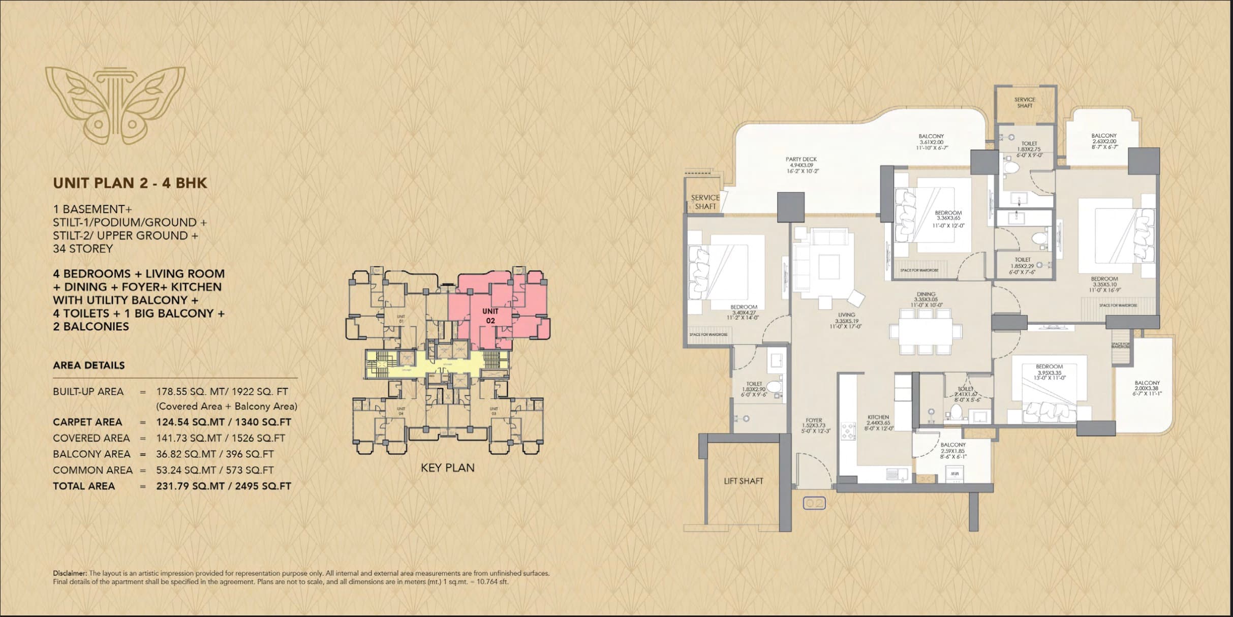 4 BHK Floor Plan Layout